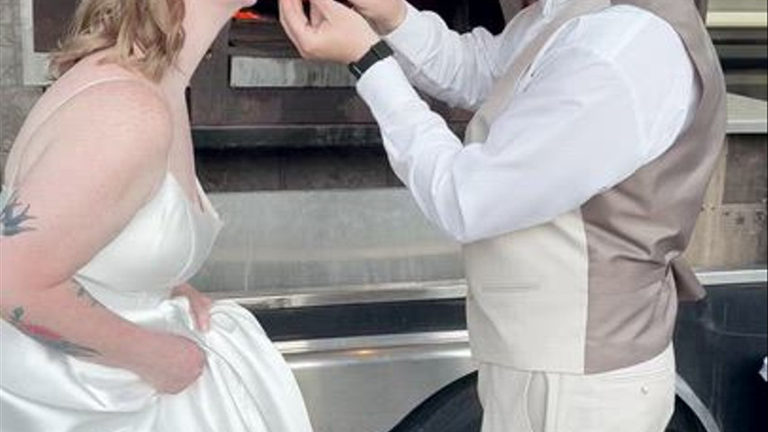 Bride Trying Pizza