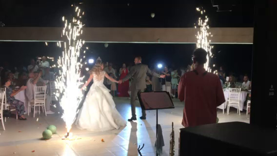 Wedding Dance with Fireworks 