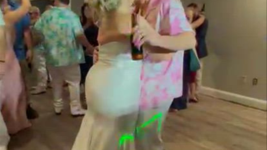bride and groom dancing at reception