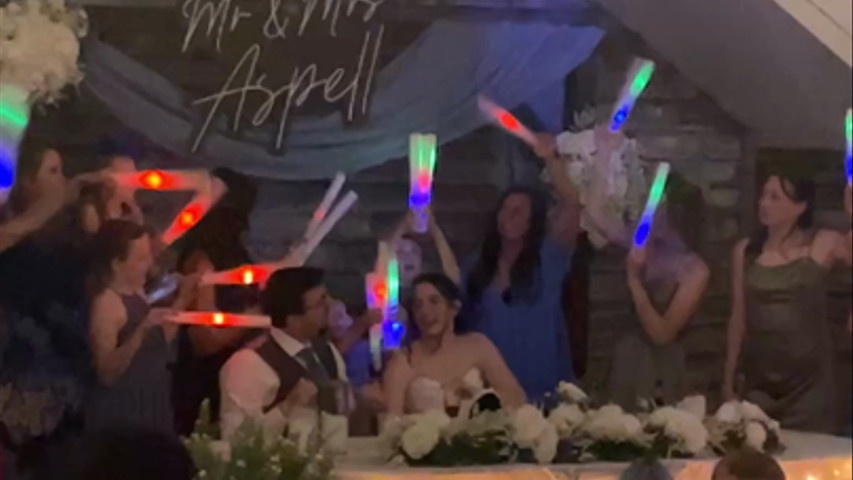 Celebrating the bride and groom