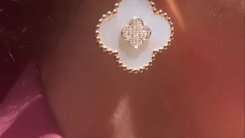 Trejours Mother of Pearl and Diamonds Earrings for Rent
