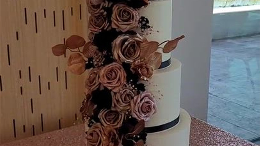 Rose Gold Elegance Cascade Wedding Cake