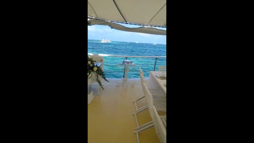 Beautiful wedding reception at sea.