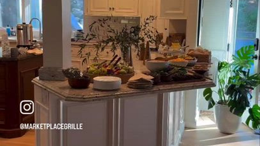 Small intimate cocktail hour preparation 