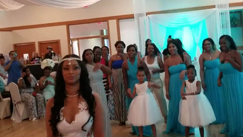 Tossing the bouquet 