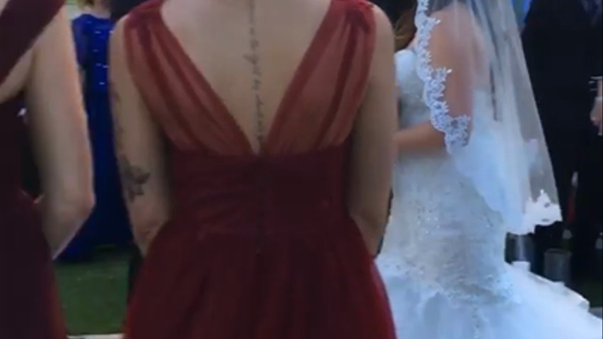 Bride down the aisle 
