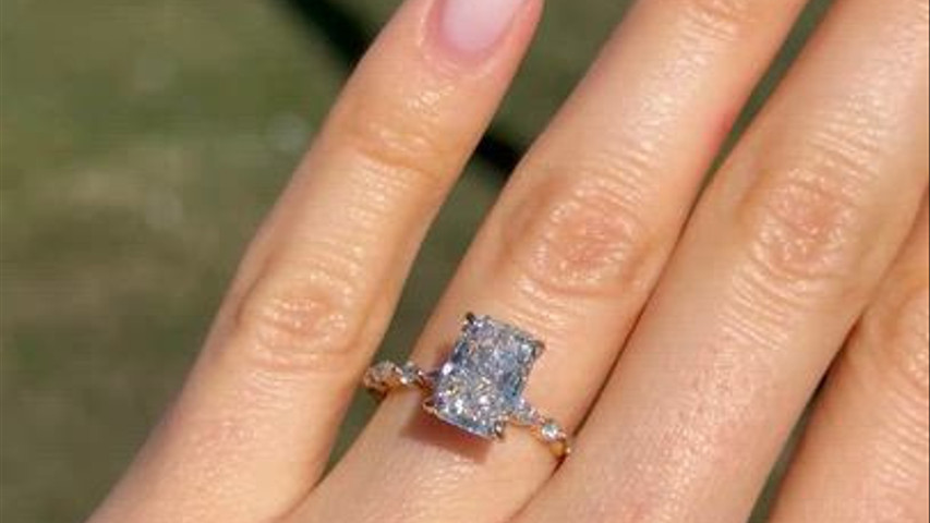 Elongated Cushion Diamond Engagement Ring