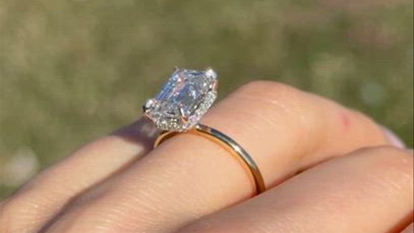 Emerald Cut Diamond Engagement Ring 