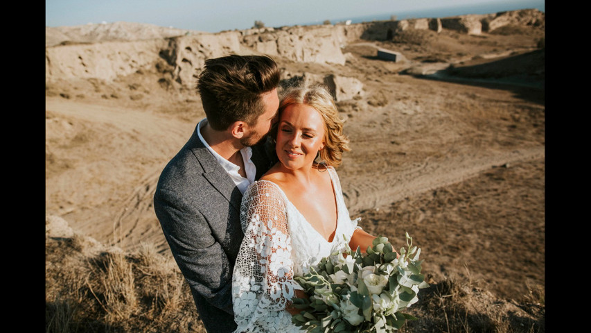 James & Charlotte A boho Elopement in Santorini