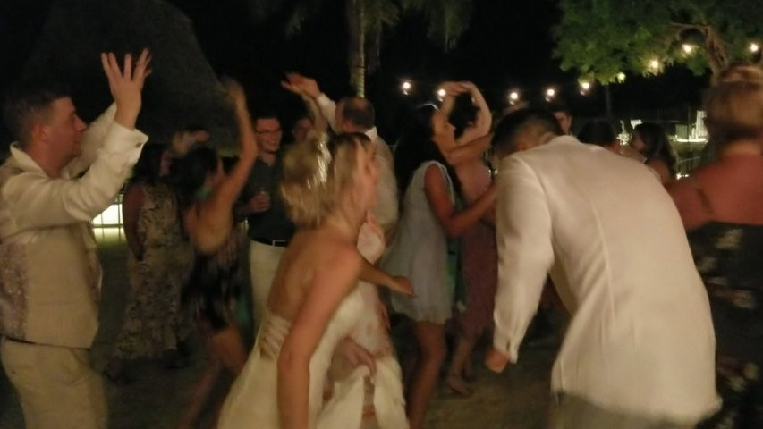 Awesome crowd packing the dance floor at last nights wedding in the Florida Keys