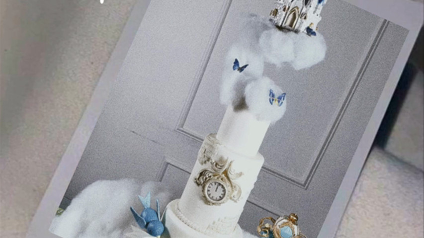 Cinderella Themed Wedding Cake