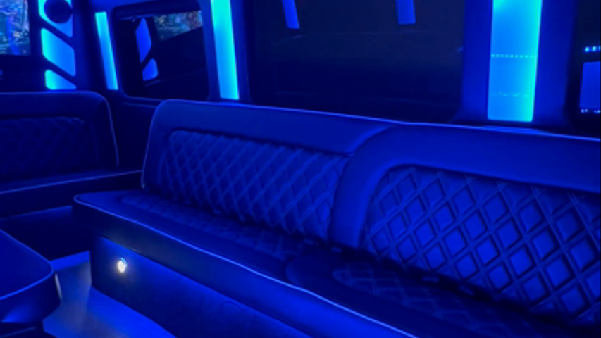 White Sprinter Limo Bus 