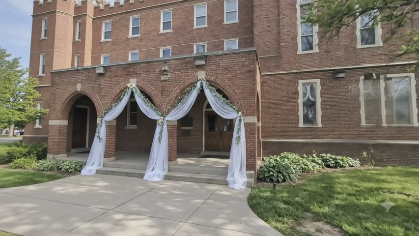 Courtyard Set For Wedding