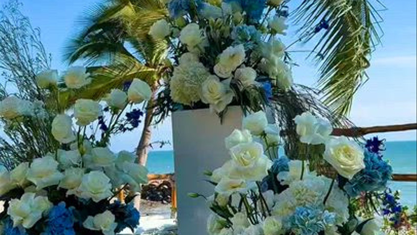 Wedding whites and greens