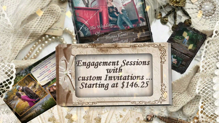 Wedding & discounted Engagement session w/custom invites