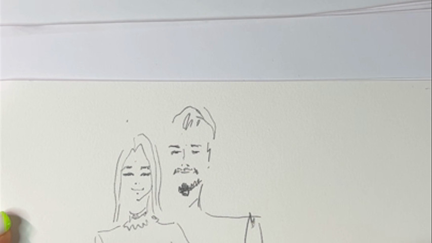 Live drawing couple