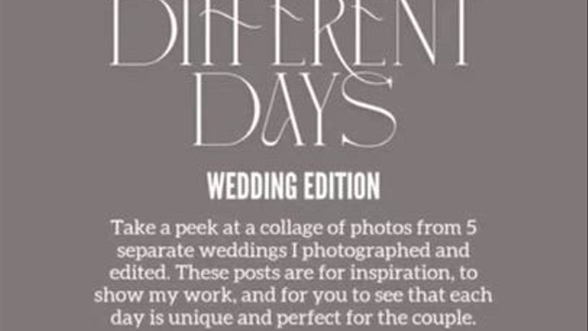 5 Different Wedding Days