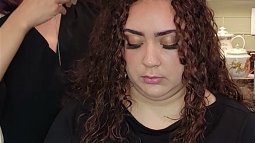 Curly Hair and Makeup Timelapse