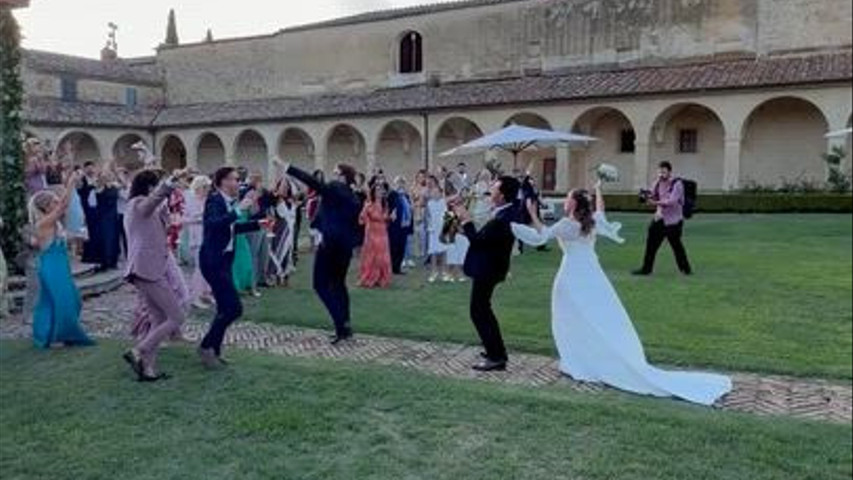 Newlyweds' entrance and aperitif