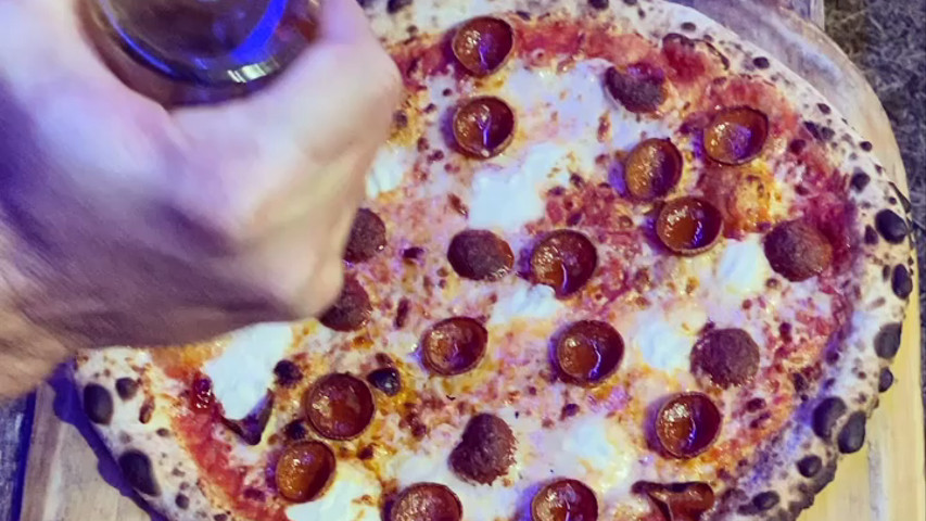 Pepperoni with a hot honey drizzle! 