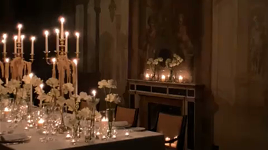 Elegant Candlelight Dinner Setting for a Luxury Destination Wedding in Italy