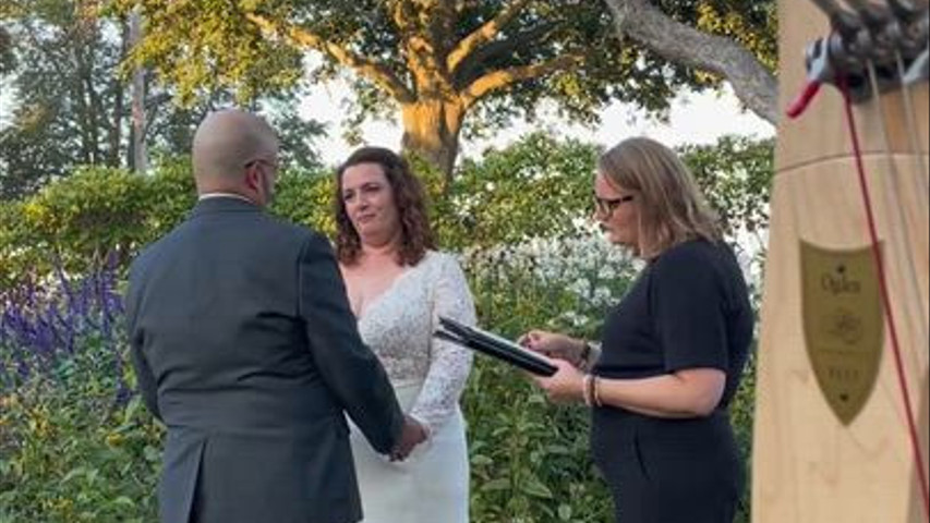 Elopement Ceremony at Prescott Park Formal Garden