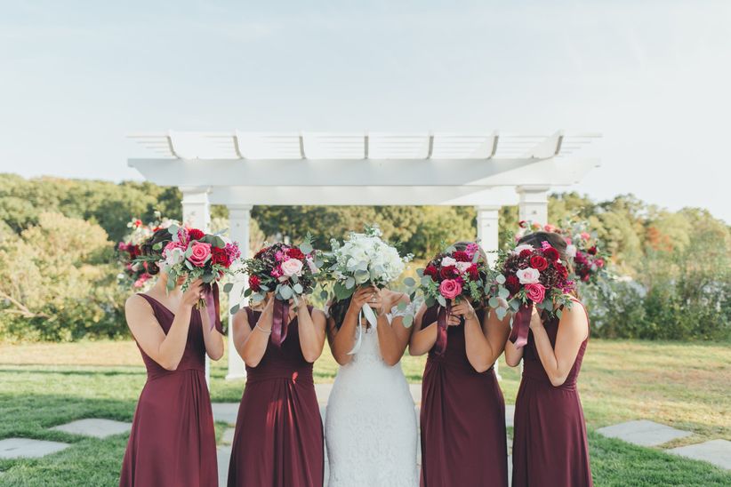 2 bridesmaids 3 groomsmen