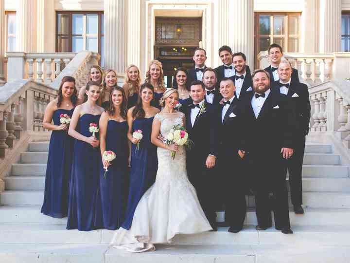 black and navy wedding party