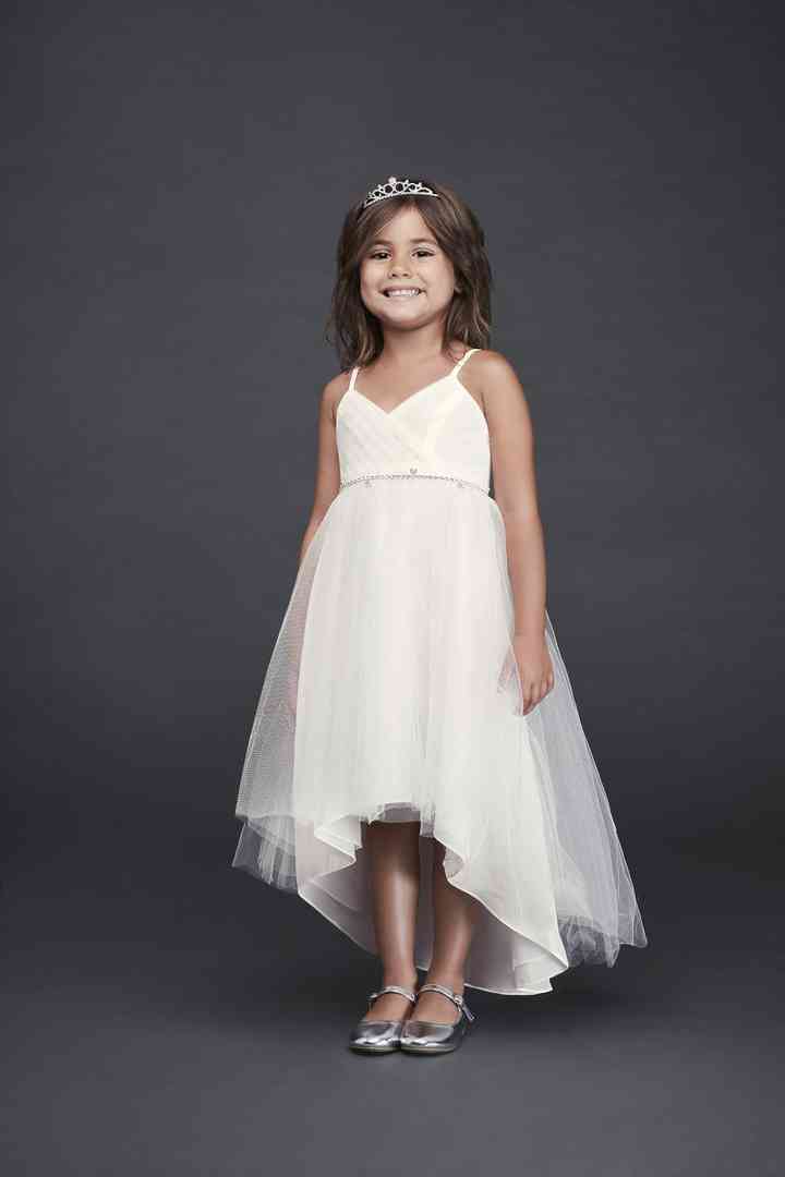 horsehair trim flower girl dress