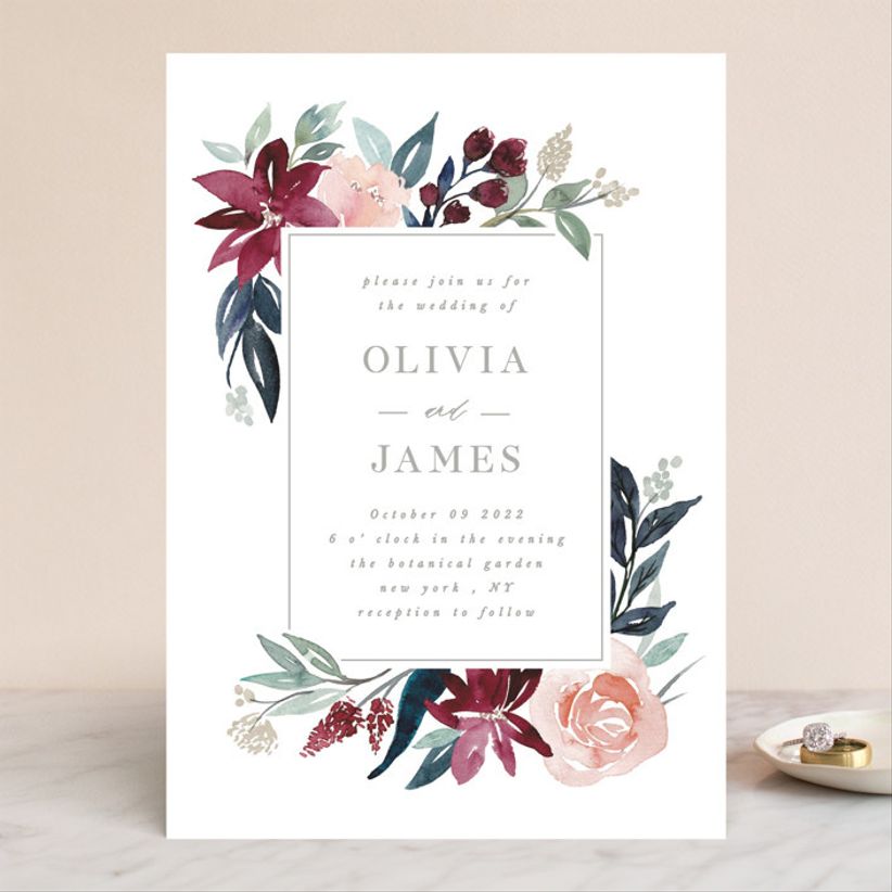 garden stroll minted wedding invitations