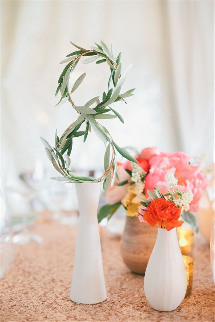 greenery table numbers