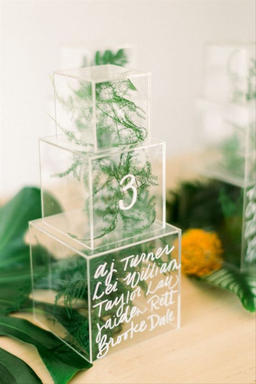 acrylic box table numbers