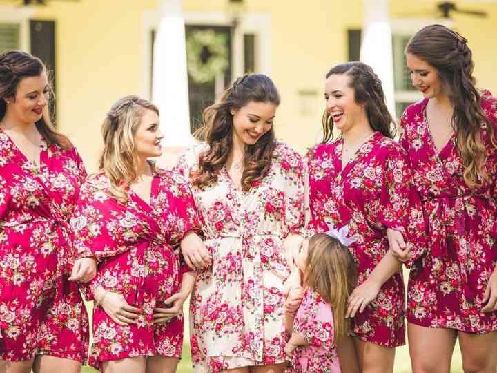 bride to be and bridesmaid robes