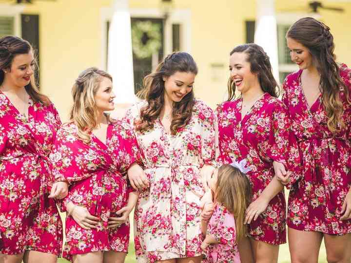 bride maid of honor and bridesmaid robes