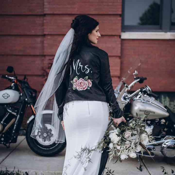 jacket with wedding dress