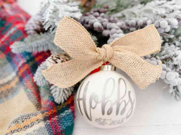 personalized just married christmas ornaments