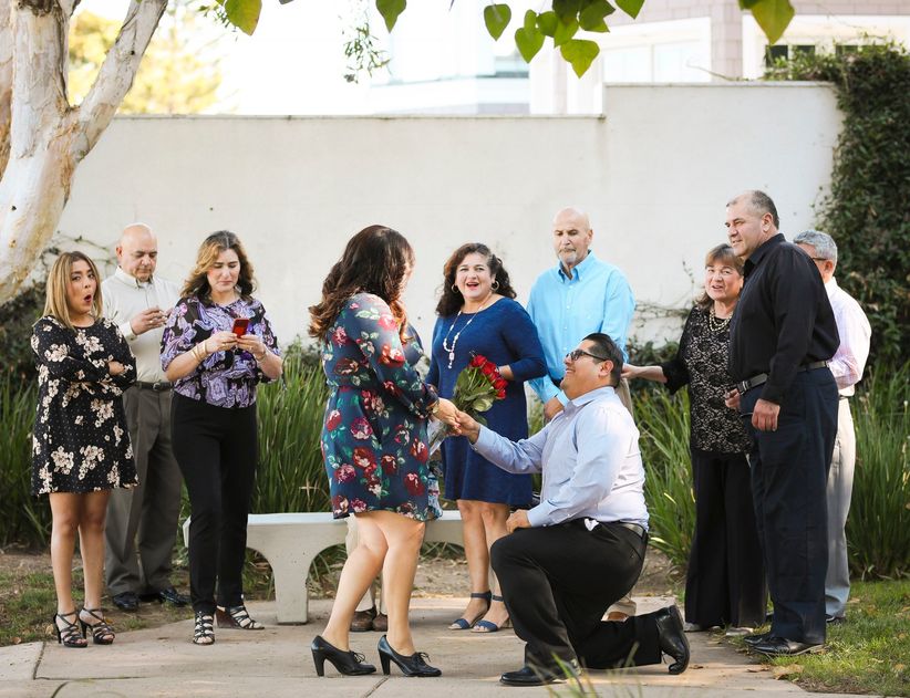 proposal in front of family