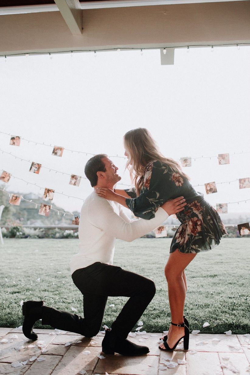 cute proposal idea with relationship pictures