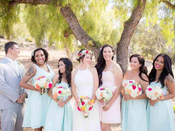 5 bridesmaids and 5 groomsmen