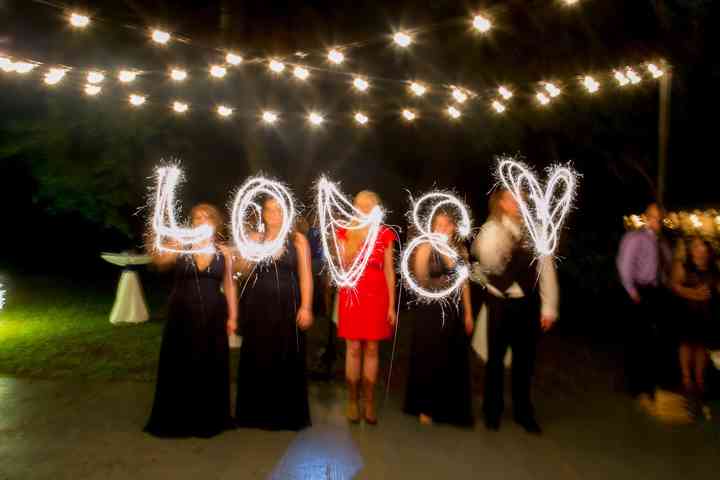 sparklers spelling love