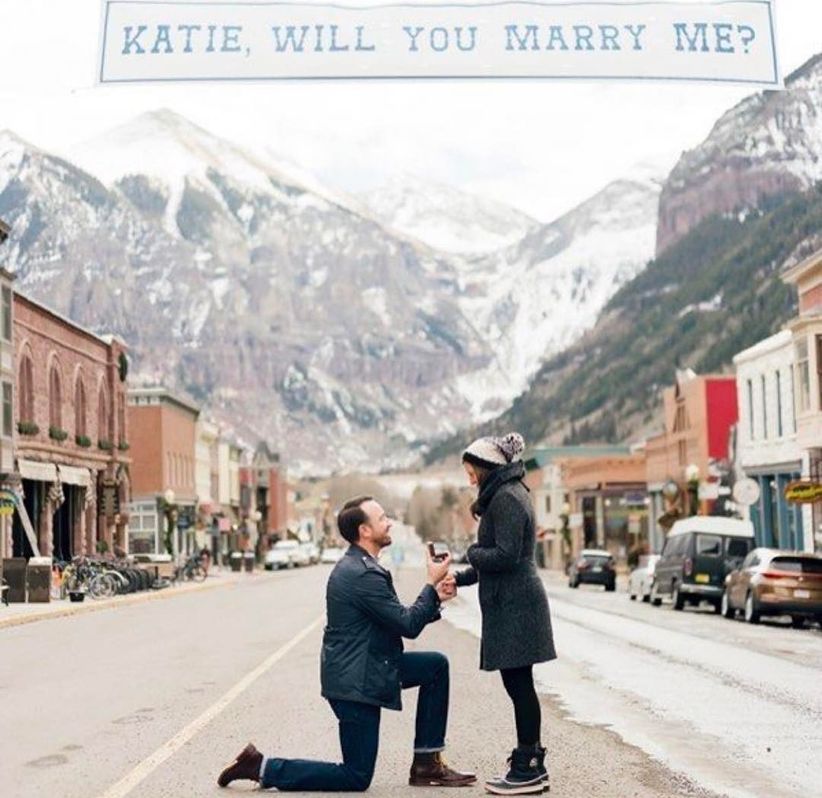proposal with banner sign