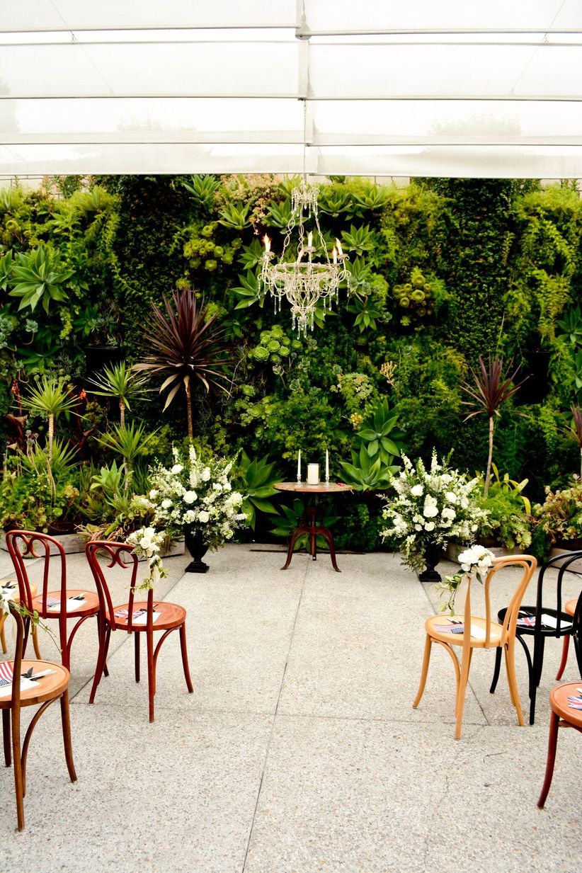 bentwood cafe chairs at ceremony
