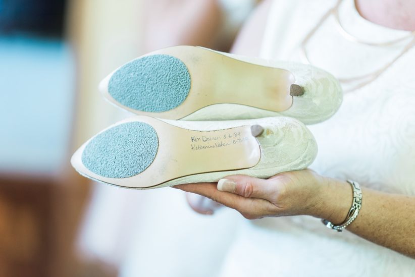 signatures on soles of wedding shoes