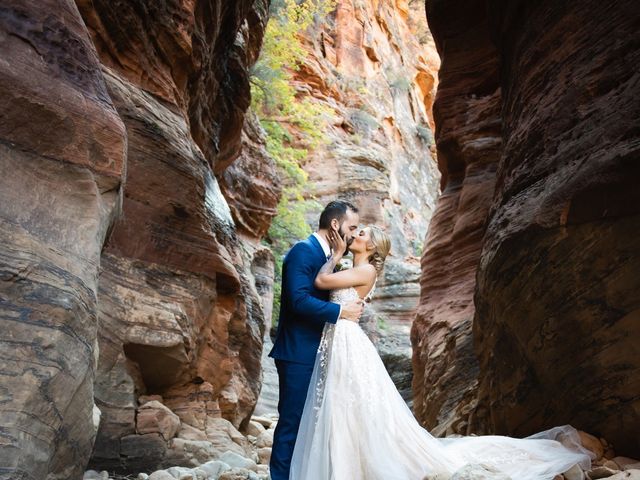 Austin and Brittany&apos;s Wedding in Springdale, Utah 98