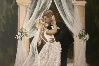 Blushing Brushes Live Wedding Painting - 12
