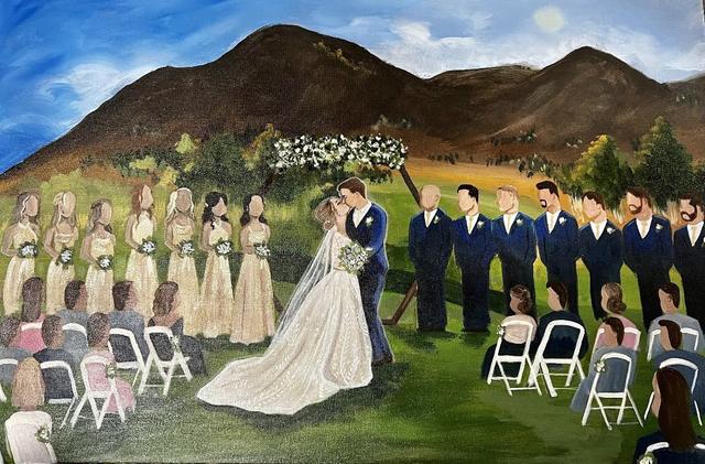 Blushing Brushes Live Wedding Painting - 3