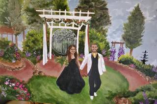 Blushing Brushes Live Wedding Painting - 9