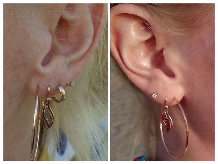 Wedding earrings, multiple piercings 1