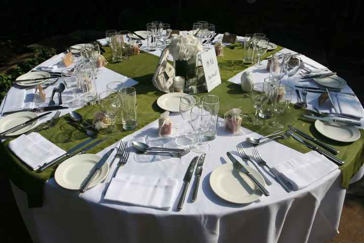 light olive green table cloth.....what color flowers?