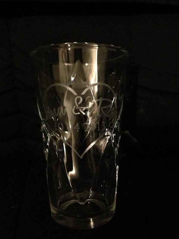 Wedding favors - Etched glasses from DollarTree